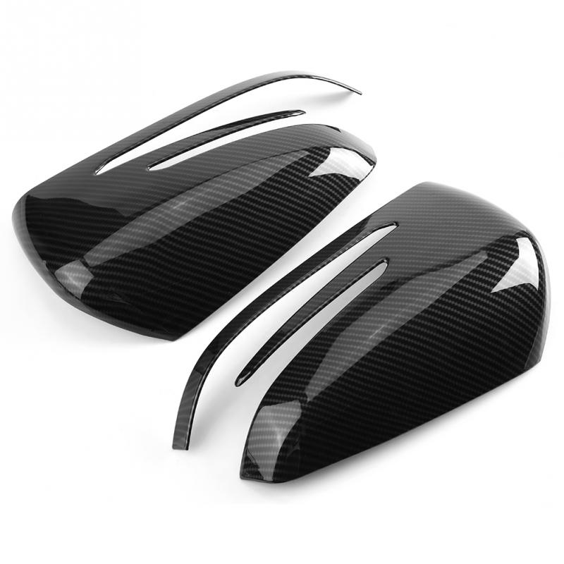 1 Pair Car Auto Carbon Fiber Side Rearview Mirror Cap Cover Trim for Mercedes Benz A B C E S CLA GLK GLA Class