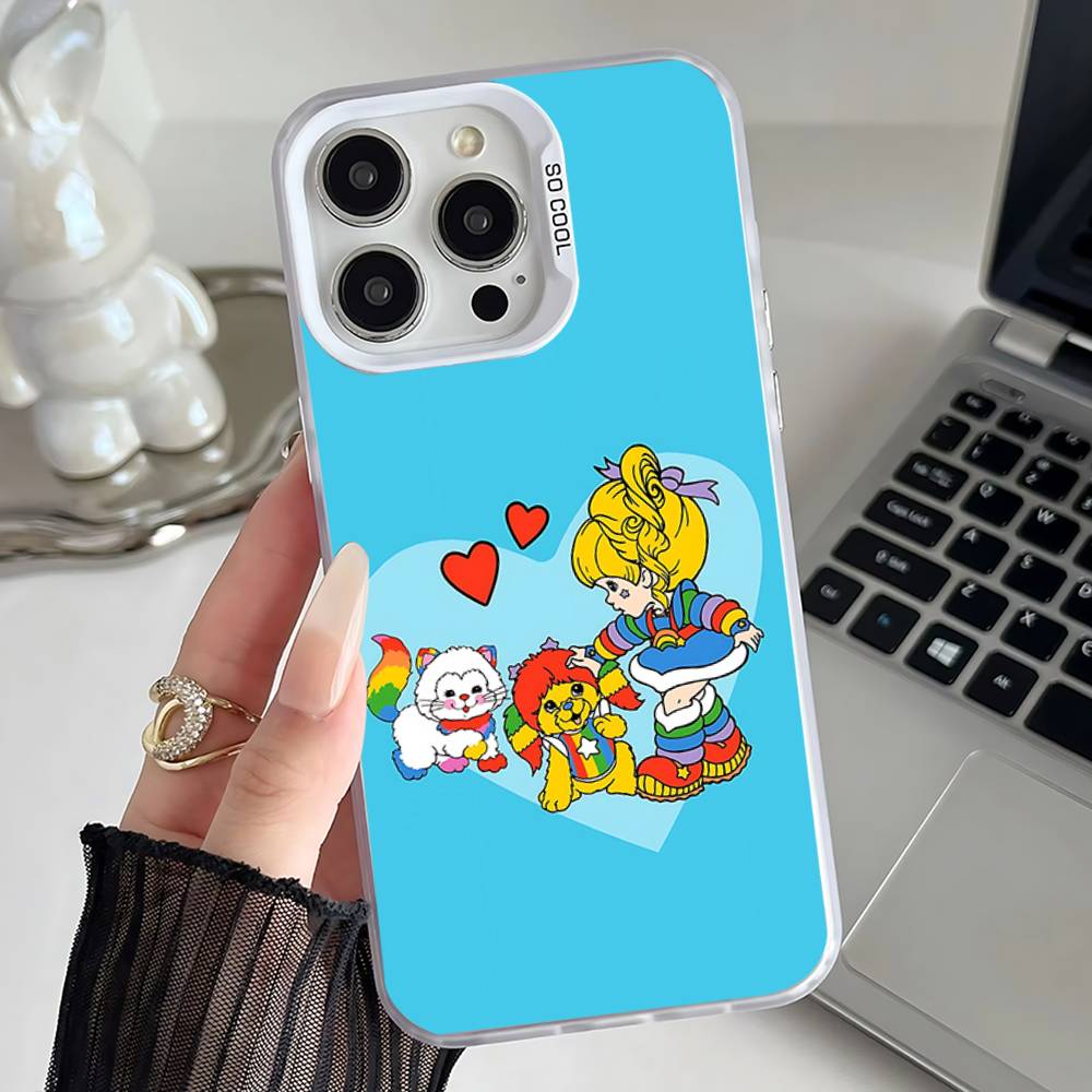 Cute Rainbow B-BriteS Phone Case For iPhone 16,15,14,13,12,11,Mini,Pro,SE,MAX White Matte Shockproof Cover