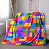 1pc Building Block Jigsaw Puzzle Blanket, Lightweight Flannel Throw Blanket for Sofa, Bed, Travel, Camping, Living Room, Office, Couch050