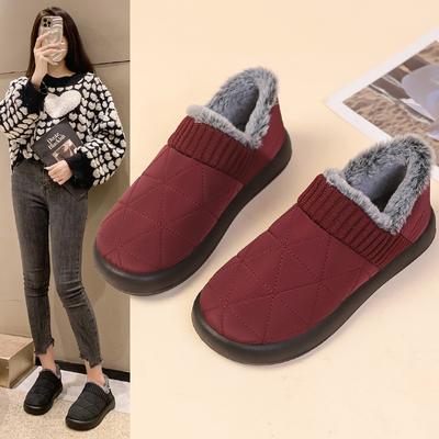 Winter New Casual Warm Piled Beanie Shoes Couple Home Indoor with Heel Fluffy Shoes