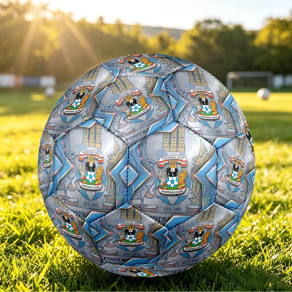 Coventry City FootballPrinted Size 5 Soccer Btball, Anti Slip Adult Match Football Souvenir for Football Fans