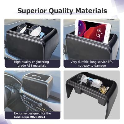 Center Console Dashboard Tray for Ford Escape 2020-2025 Armrest Box Storage Dash Board Box 8-inch Car Organizer ABS Accessories