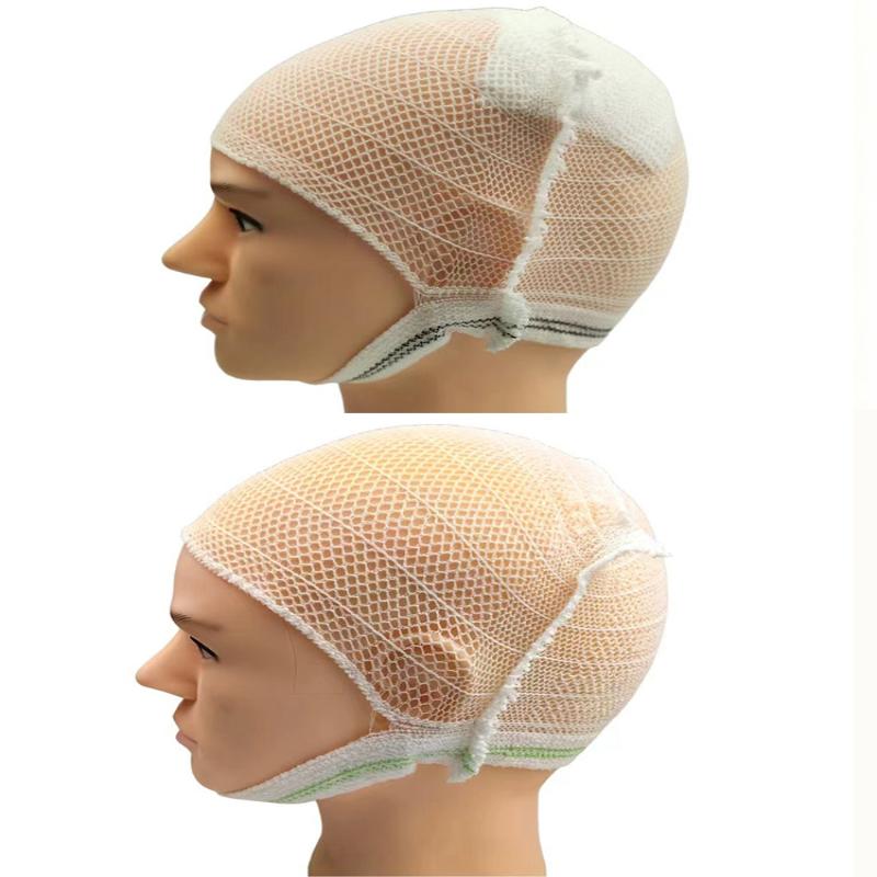 Elastic Mesh Cap Four Sided High Elasticity Fixed Mesh Cover Adult Child Head Injuries Dressing Postoperative Nursing Bandage