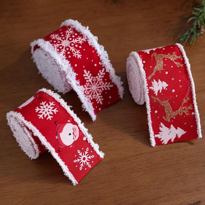 2M Christmas Ribbon Red Pink Series Ribbons For Xmas Decoration Diy Craft Supplies Gift Decoration Box Packaging Ribbon
