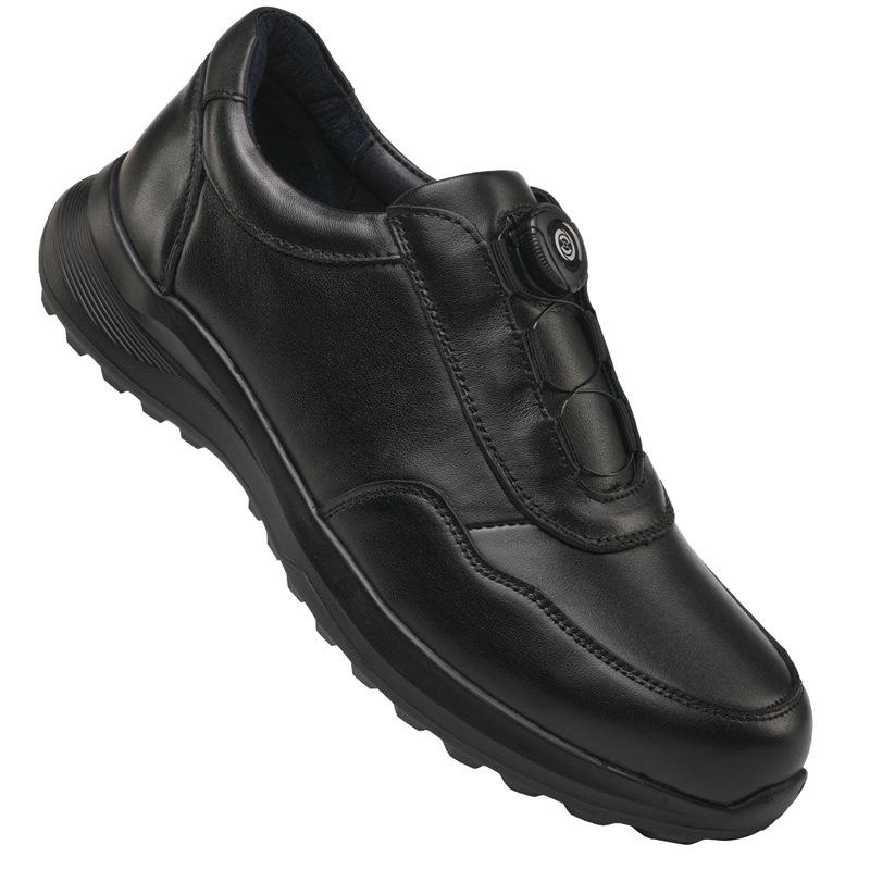 

Trendy Leather Shoes Men Automatic Butt Lazy Easy Wear Rotary Loafers Casual Soft Sneakers Streetwear Business Office 38 чёрный