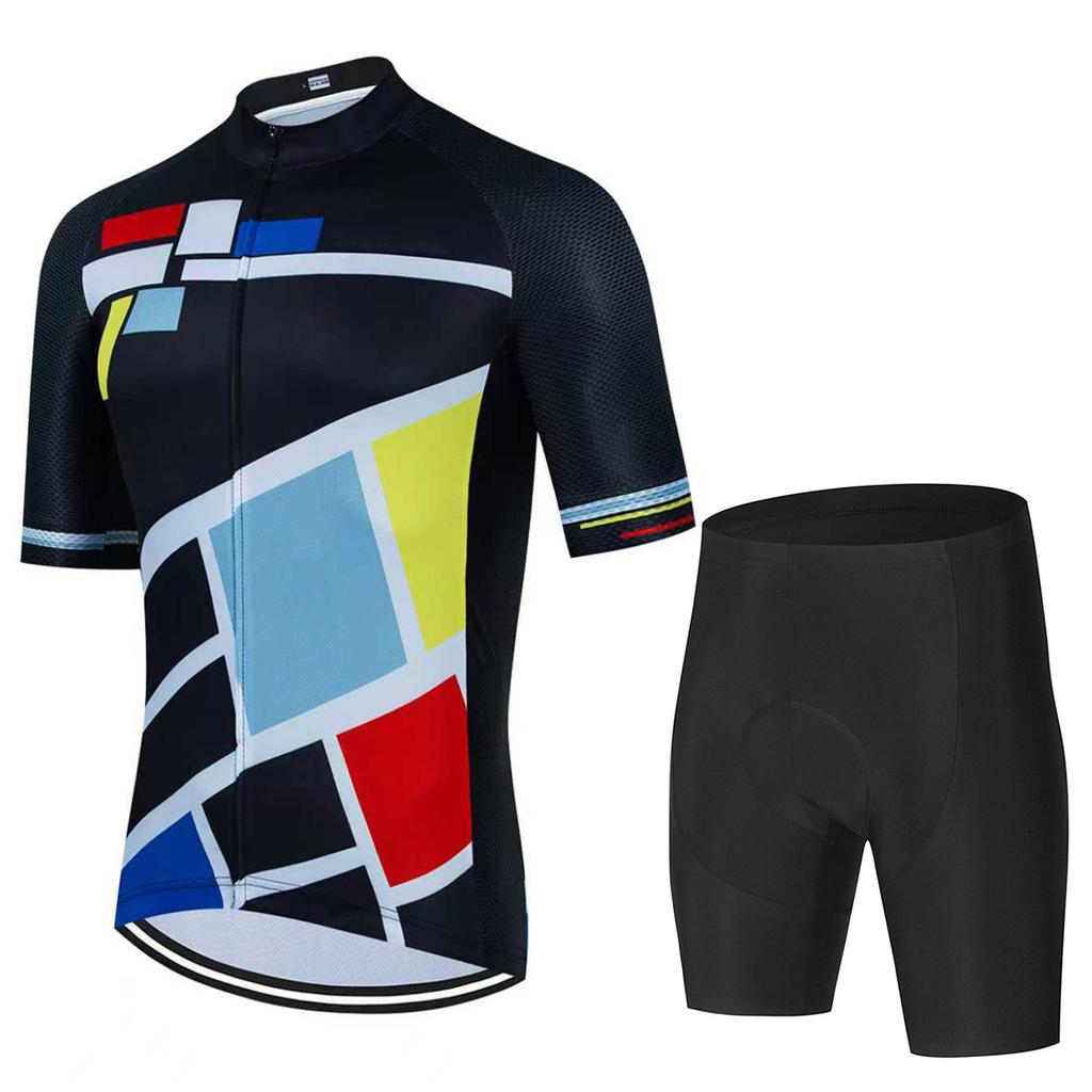 Summer Men's Breathable Perspiration Short-sleeved Shorts Cycling Suit, Road Mountain Bike 2026 Summer Breathable Cycling Suit