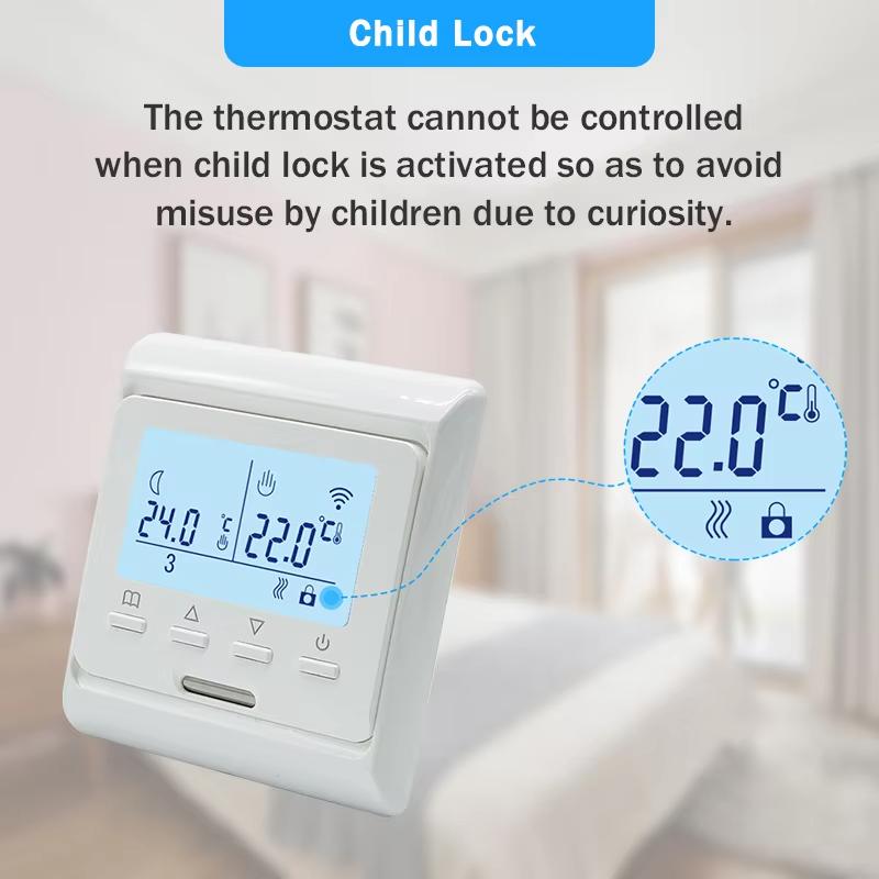 Tuya WiFi Programmable Thermostat 90~230V 16A Smart Temperature Controller for Electric Heating System APP Remote Control Works with Alexa Google Home