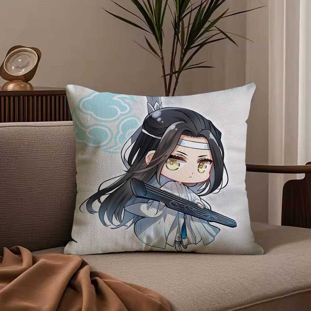 New Arrival Mo Dao Zu Shi Pillow Case Anti-dustmite Pillowcase Invisible zipper silky short plush Sofa cushion cover