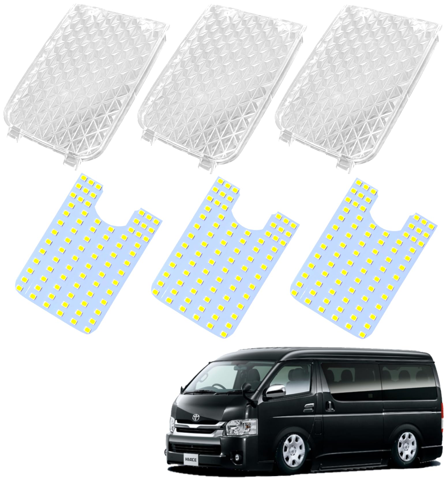 

Светодиодная хрустальная линза Полный комплект Только детали Совместимо с GL Package 200 Series Hiace Regius Ace 7-е модели Новая лампа салона Салонный свет Автомобильный свет Внутренний свет