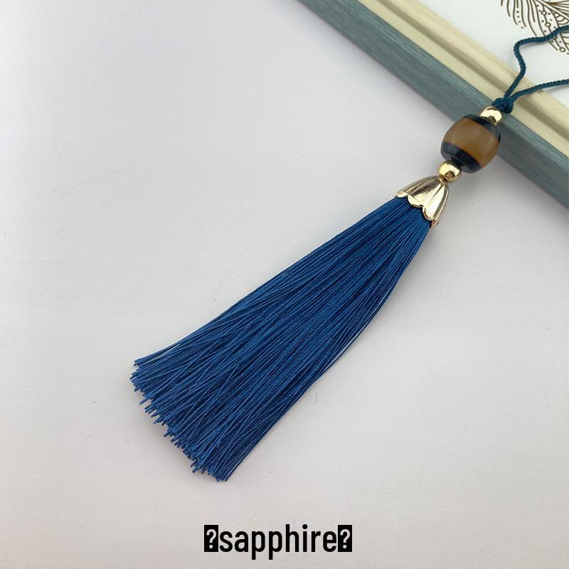 Chinese-Style Imitation Jade Tassel Fan Pendant for Antique Decoration