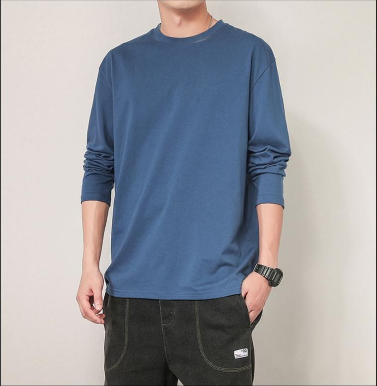 Cotton Men's T-shirt Solid Color Breathable Men's Long Sleeve Solid Color Women's T-shirt T-shirts for Men Tops T-shirts