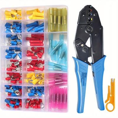 Insulated Connectors Set Cable Lugs + Crimper