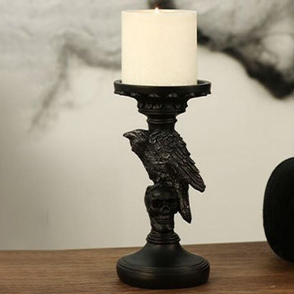 Scary Crow Candle Tray Resin Craft Resin Desktop Ornaments  Halloween Decor