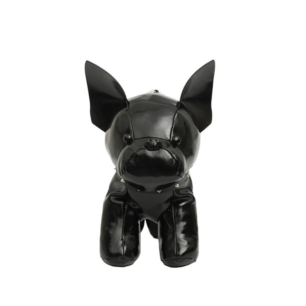 

Bulldog Shape Animals Shoulder Bag Pu Leather Cartoon Crossbody Bag Casual Bulldog Dog Bag Outdoor чёрный