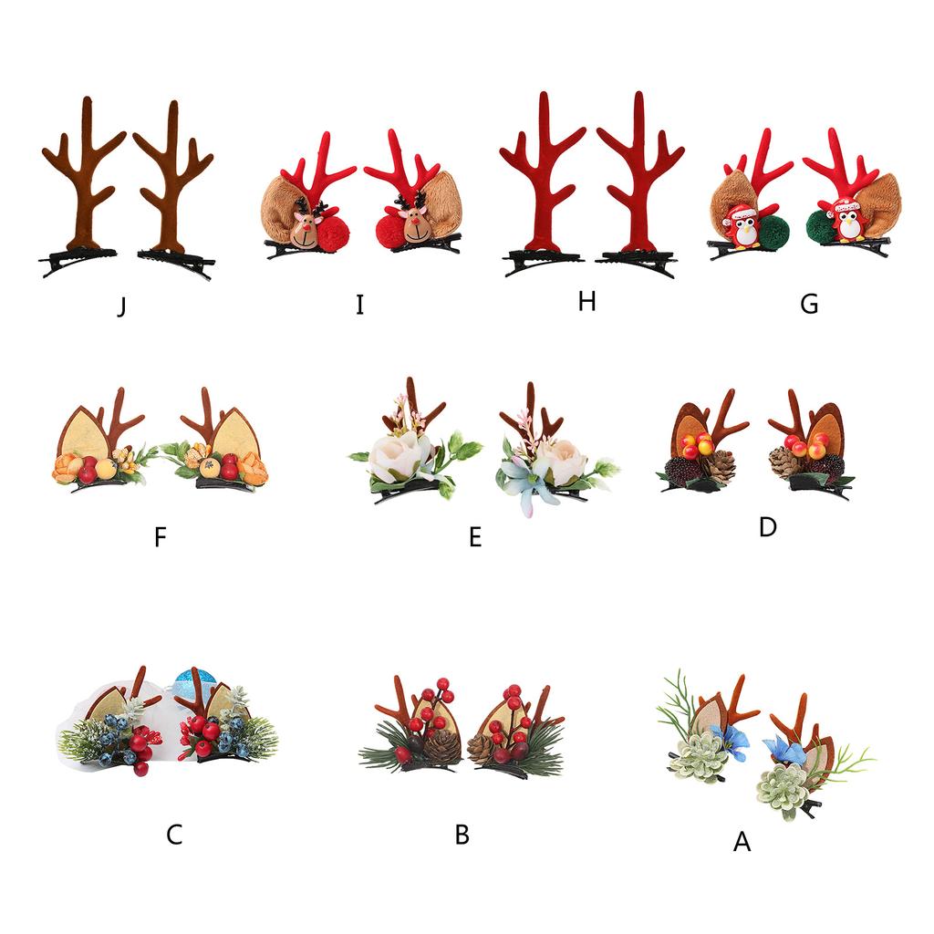 Christmas Hair Clip Hair Barrettes Hair Bow Headpieces Winter Bow Reindeer Barrettes Headwear Hair Accessories