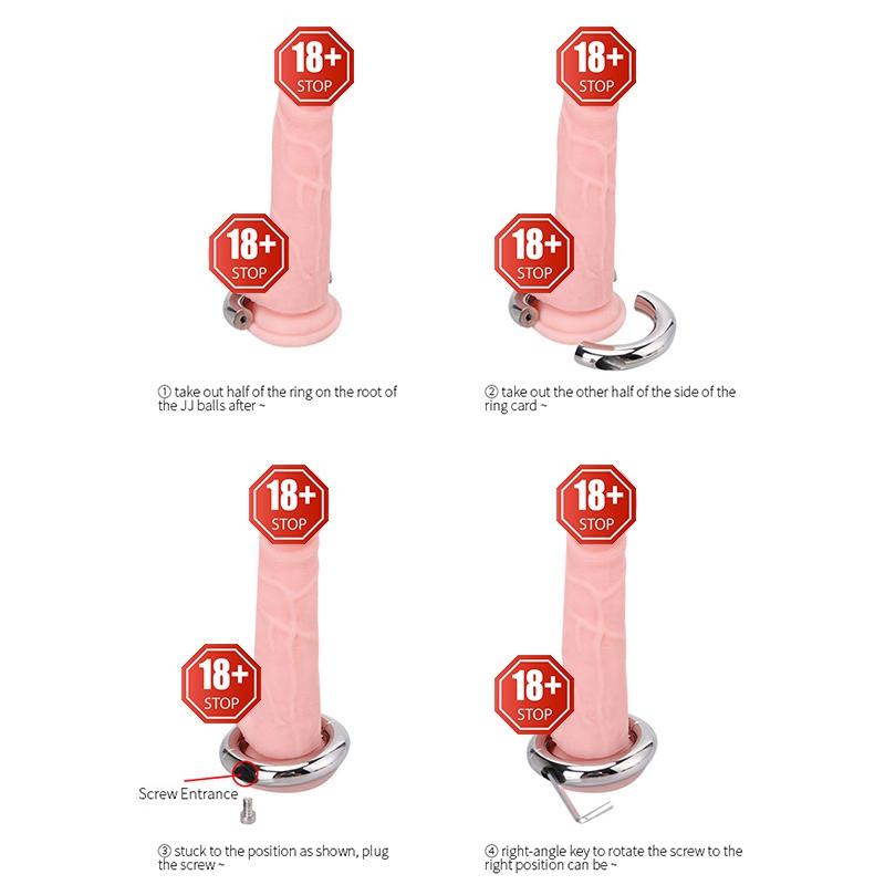 RUNYU Männer Hodensack Fesseln Metall Cock Ring Hemmende Eichel Penis Ejakulation Verzögerung Sex Aids Samen Lock Ring Erwachsene Sextoys