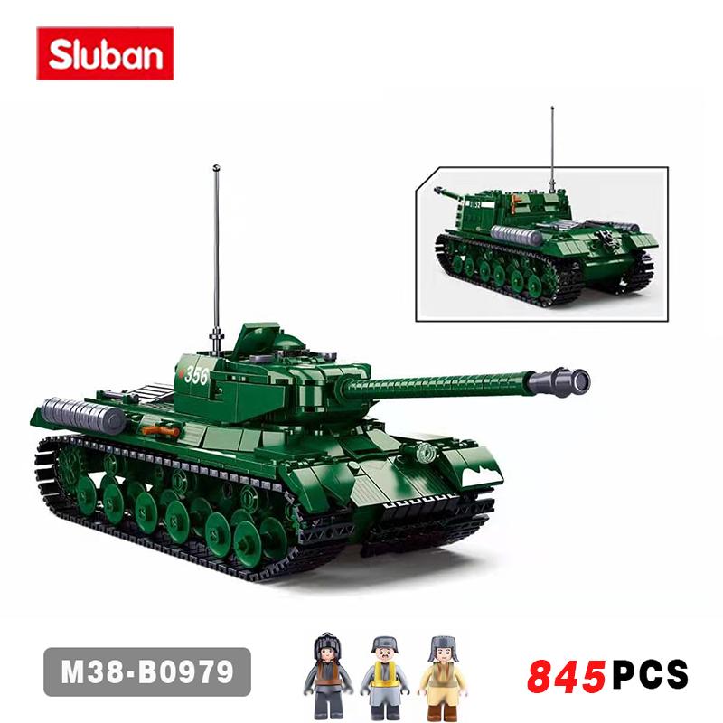 Sluban militärischer IS-2 Schwerer Panzer Modellbaustein WW2 Armee Soldat Kinderspielzeug Bausteine 845 Stück