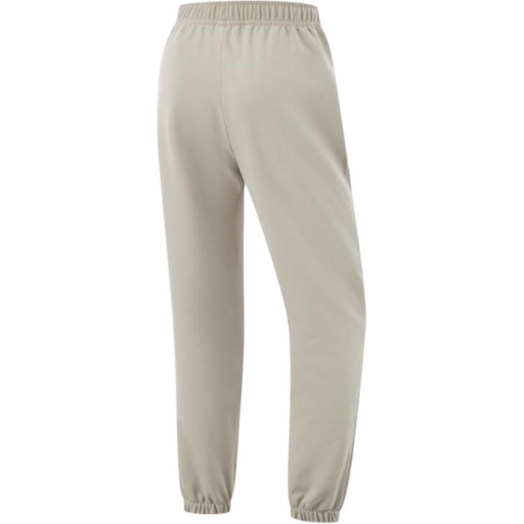 Li Ning Elastic Cuff Solid Color Casual Knitted Sports Pants Women bottoms Khaki AYKU542-3