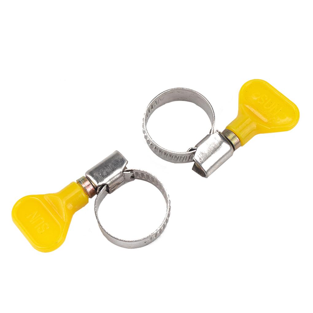 20pcs Clamp Key Type Hose Clamp Garden Fuel Line Adjustable Stainless Butterfly Hose Clam