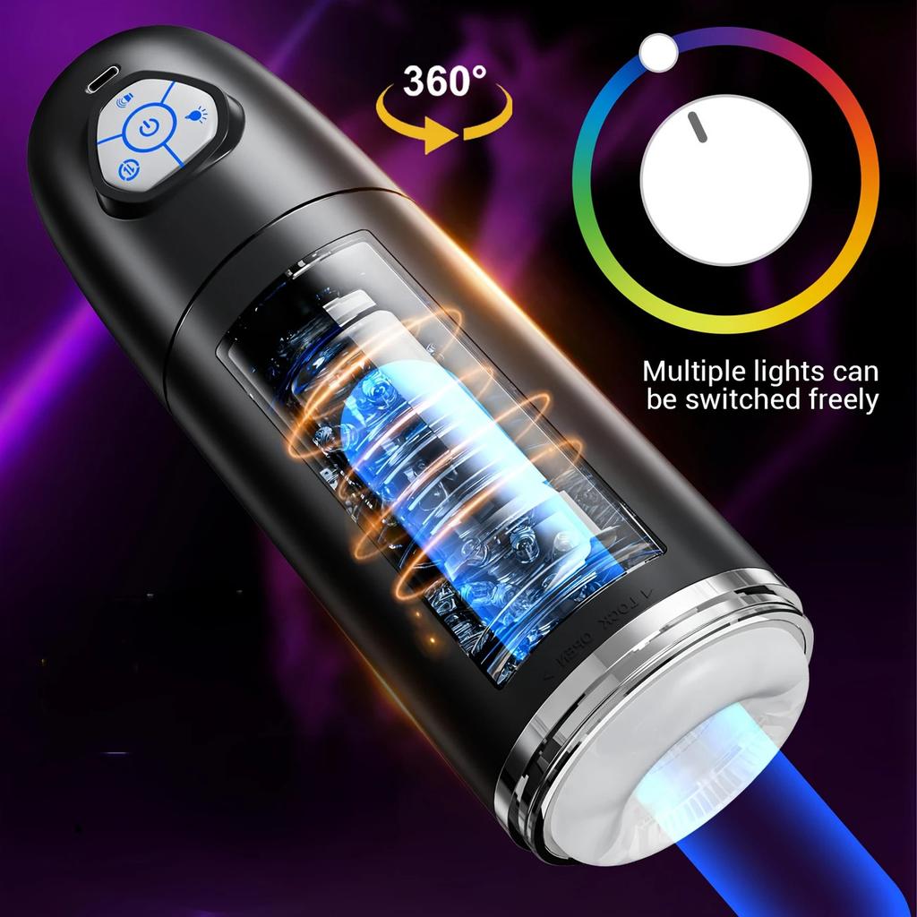 Automatic Male Masturbator Penis Pump With 10 Rotating Thrusting Modes Blowjob Pocket Pussy Sex Machine Adult Toy Male Vibrator
