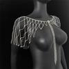 Rhinestones Embellished Fringe Design Shoulder Chain Jewelry For Bride During Wedding Ceremonies Festivities