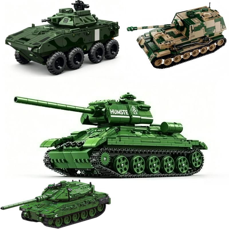 Bausteine Geschenk: Militärische Zweiter Weltkrieg Panzer Serie Einschließlich C1 Schützenpanzer, Elefant Panzerzerstörer, Tiger Schwerer Panzer