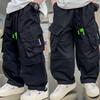 Boys Work Trousers Autumn Models Handsome Trousers Children's Pockets Casual Trousers Middle and Large Children Loose Trousers
