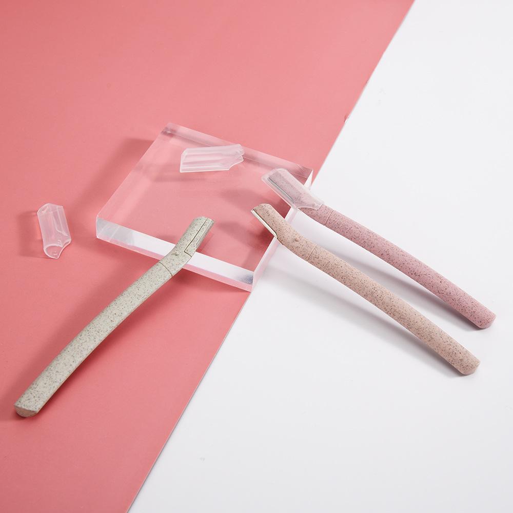 3Pcs/set eyebrow trimmer Portable stainless steel blade Wheat straw type women's eyebrow Beauty tool
