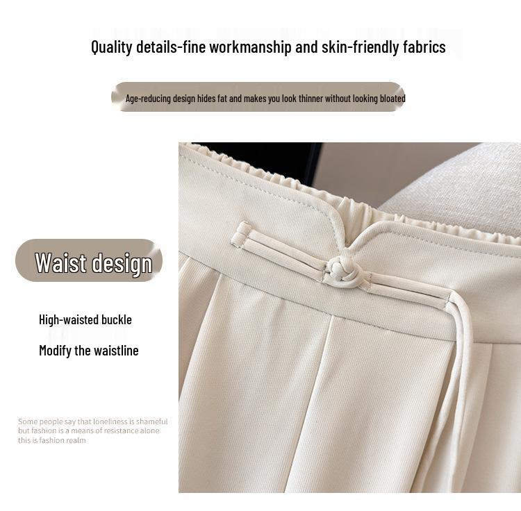 Plus Size Women's High-Waisted Loose Straight-Leg Pants for Spring and Summer