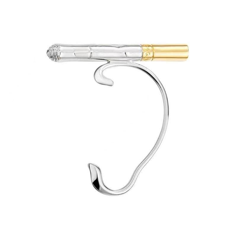 

Exaggerated Ear Cuff Eye Catching Cool Cigarette Shaped Ear Dangle Pressure Ear Clip Ear Accessory for Smaoking Lover 1