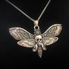 Todesmotte Halskette Anhänger 18 Zoll Kette Totenkopf Gothic Schmetterling Rock Emo Goth Silber 18 Zoll Starke Kette