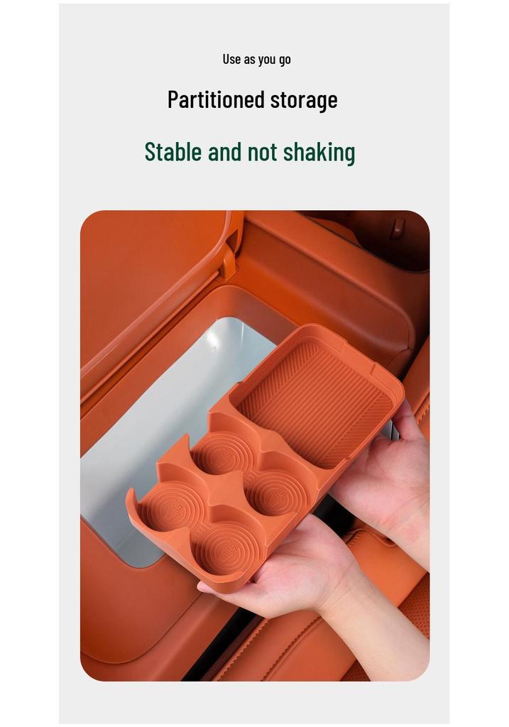 Silicone Armrest Box Refrigerator Pad for 26 Leapmotor C16 Models: Interior Slot Partitioned Storage Organizer