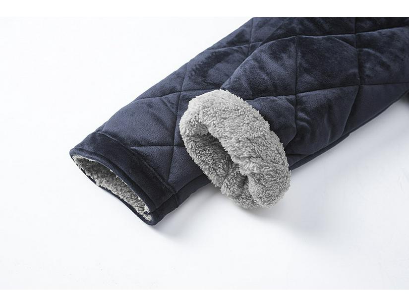 Crystal Velvet Winter Cotton Home Wear Set: Thick Padded Suit for Detention Center Guard