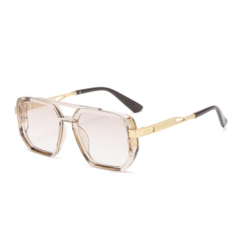 2026 Retro Double Bridge Square Pilot Sunglasses - European & American Fashion Street Style