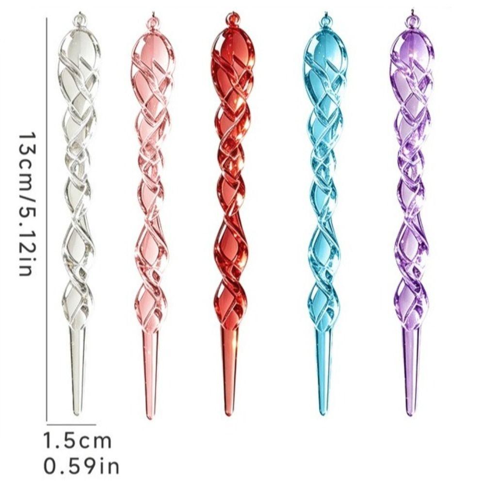 12Pcs Acrylic Christmas Tree Icicle Ornaments Shatterproof Simulated Icicle Xmas Icicle Pendants Shining Transparent