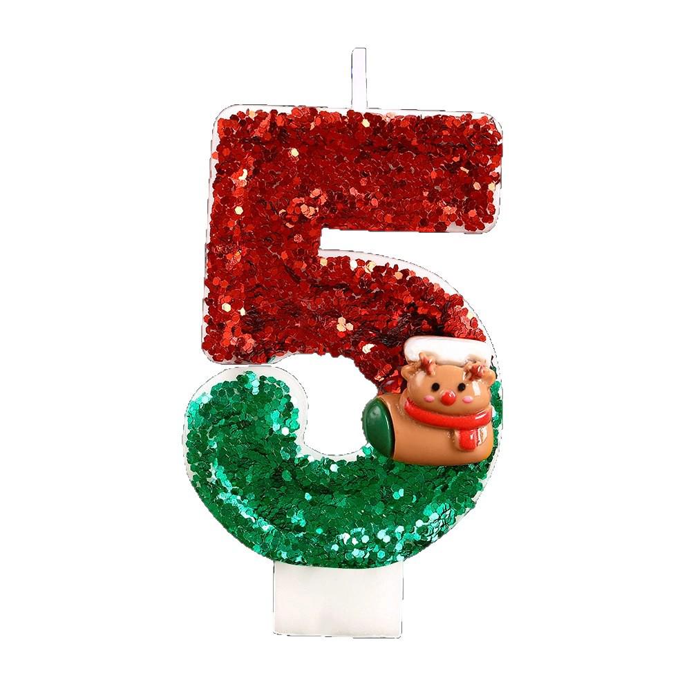 Creative Cartoon Deer Christmas Stockings Cake Decoration Candles – Perfect for Holiday Parties