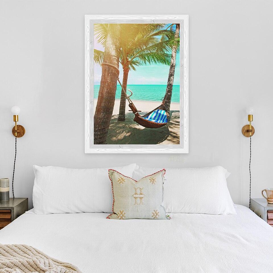 New 5D DIY Diamond Painting Sea View Diamond Embroidery Sandy Beach Cross Stitch Full Round Drill Home Decor Manual Gift