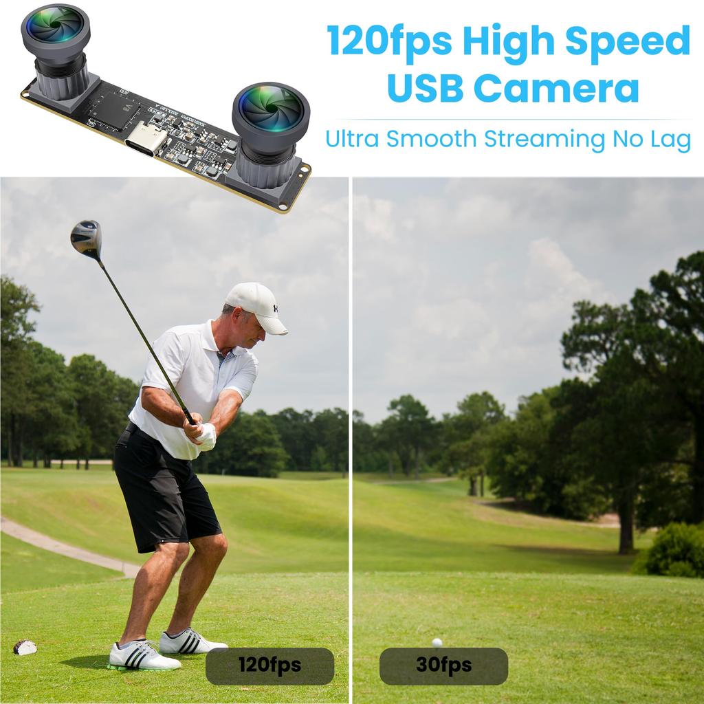 ELPCAM 3D stereo USB kamera 120 snímků za sekundu Globální závěrka Tiskárna Modul USB kamery 120 stupňů bez zkreslení Synchronní dvojitá čočka PC Počítačová zásuvka kamery a