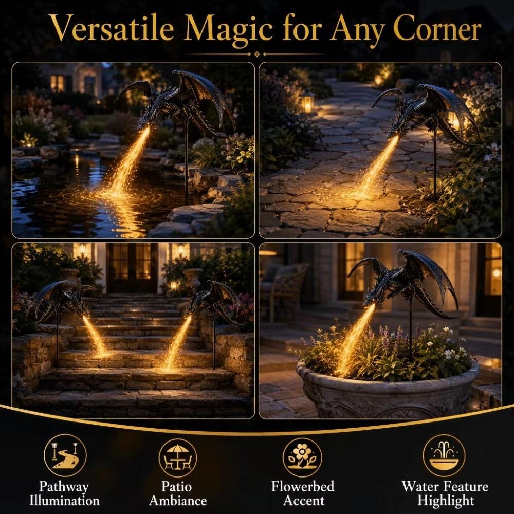 Waterproof Solar Dragon Fire Garden Light LED String Lights for Lawn Yard Patio Decor