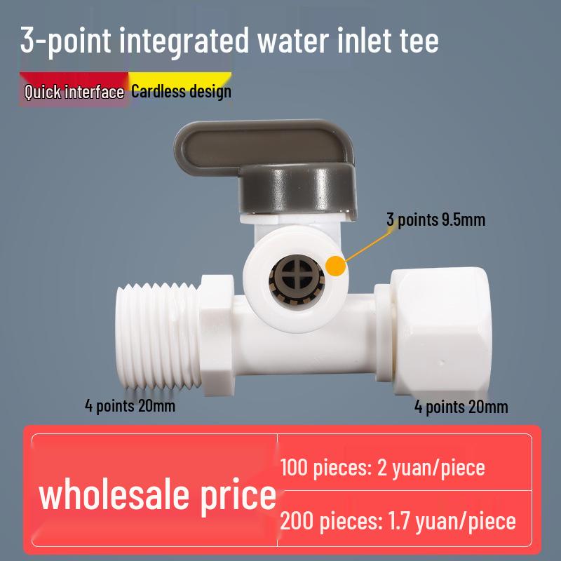 Three-Way Ball Valve Quick Connector for Water Purifier
