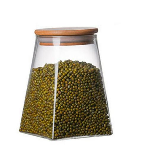 Square Transparent Borosilicate Glass Tea Storage Jar - Multiple Sizes Available