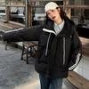 Women Winter Loose Striped Down Cotton Coat Small Size Thickened Padded Jacket Keep Warm Outfit