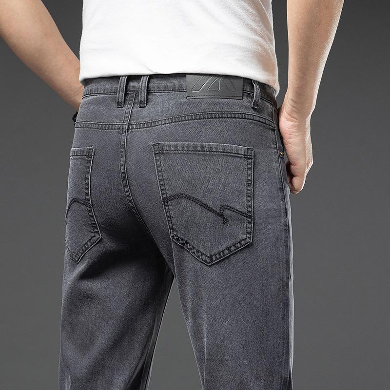 

Летние тонкие джинсы для мужчин светлые деловые маленькие прямые длинные 40