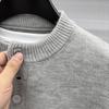 Men's High Gram Weight Solid Color Crew Neck Knit Sweater - New 2025 Casual Fashion