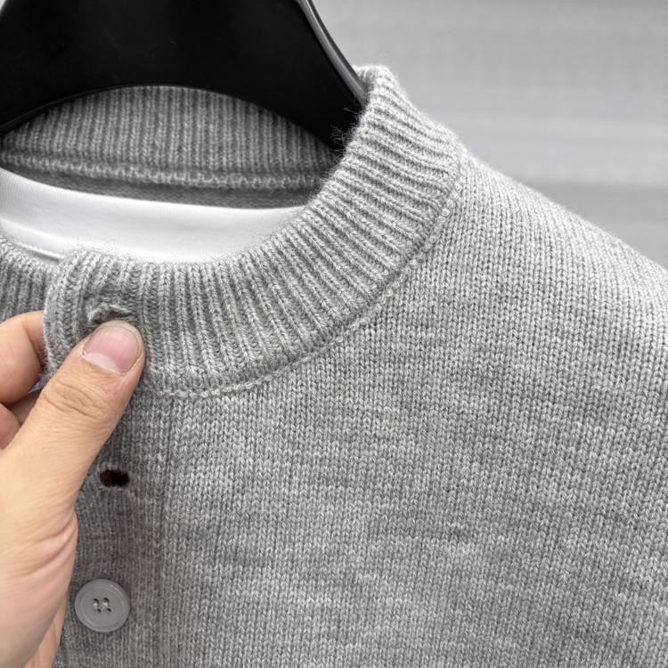Men's High Gram Weight Solid Color Crew Neck Knit Sweater - New 2025 Casual Fashion