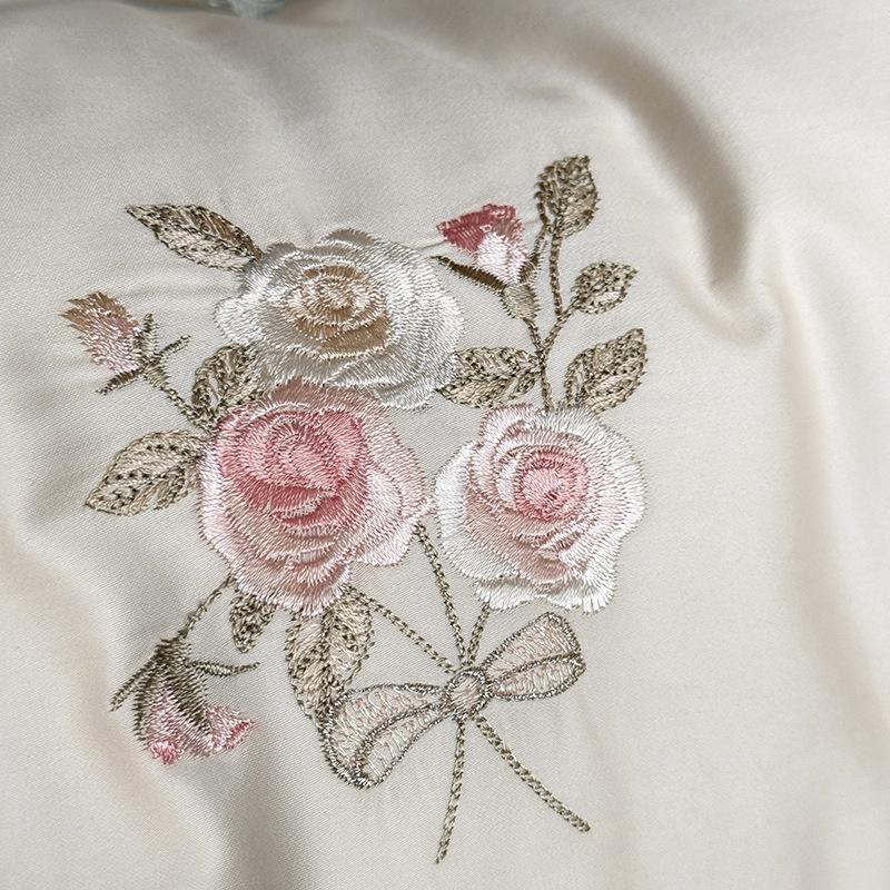 Elegant Luxury: Embroidered Long-Staple Cotton 4-Piece Bedding Set