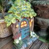 Solar Resin Decorations Flower House Shape Outdoor Waterproof Lawn Lamp Resin Decorations Garden Lamp