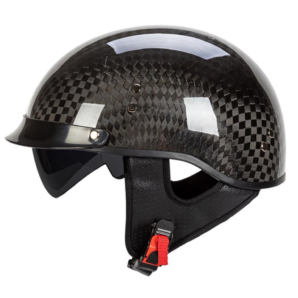 Motorcycle Helmet Carbon Fibre Moto Helmet Retro Half Helmet ECE DOT Approved Capacete De Moto Cycling Motorcycle Equipments