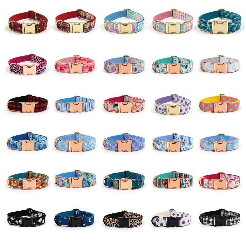 Cute Printed Pet Dog Collar Laser Engraved Dog Collar