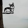 Stilvolles Corgi-Silhouette-Schild aus Metall, rustikale Dekoration für den Außenbereich, Haus und Garten. Werten Sie die Attraktivität Ihres Hauses auf.
